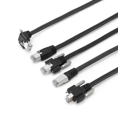 Cat6A कैमरा इंडस्ट्रियल ईथरनेट केबल S/FTP RJ45 8P लॉक स्क्रू GigE के साथ