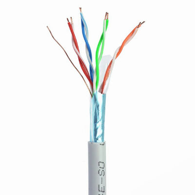 UL FTP ईथरनेट Cat5e लैन केबल 24AWG BC 0.5mm PVC जैकेट 4 जोड़े 305m
