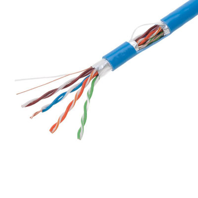ब्लू 0.57mm CAT6 FTP केबल, प्रैक्टिकल प्योर कॉपर Cat6 केबल
