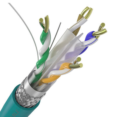 4 जोड़ी 23AWG 550Mhz RJ45 Cat6a FTP केबल, डबल शील्ड केबल ईथरनेट Cat6a