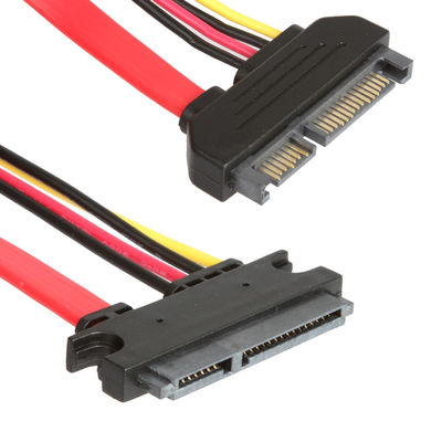 HDD के लिए स्थिर विस्तार SATA 3 केबल, पुरुष से महिला 7+15 पिन SATA 3.0 6GBPS