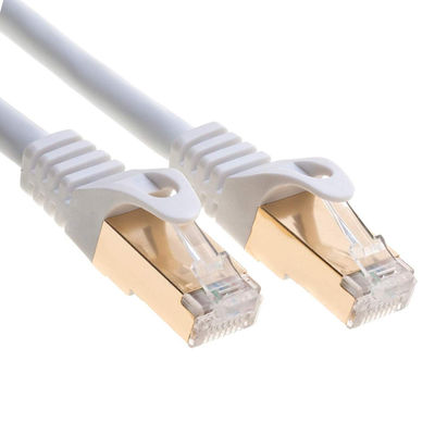 0.5-90m RJ45 पैच कॉर्ड, डबल शील्ड व्हाइट कैट 7 ईथरनेट केबल