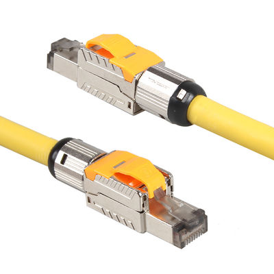 फील्ड टर्मिनेटेड कैट 7 एसटीपी केबल, RJ45 8P8C नेटवर्क मॉड्यूलर प्लग कैट 7 पैच केबल