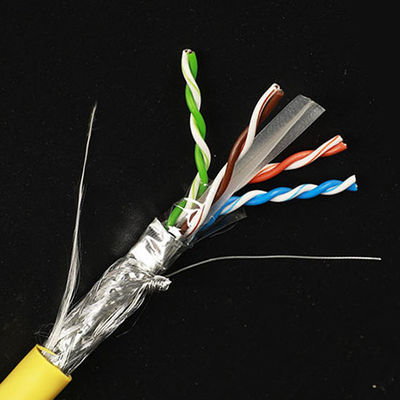 LSZH 23AWG Cat6 शील्डेड केबल STP SSTP हाई परफॉरमेंस प्योर बेयर कॉपर