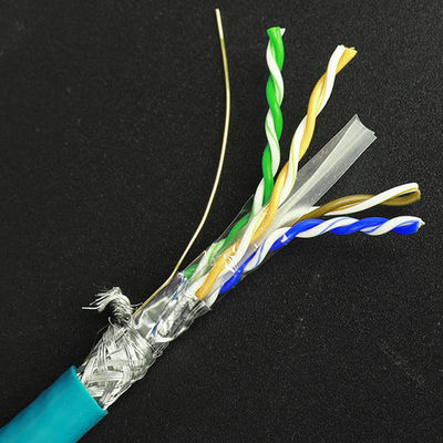 LSZH 23AWG Cat6 शील्डेड केबल STP SSTP हाई परफॉरमेंस प्योर बेयर कॉपर