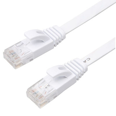 मॉडेम Cat6 सॉलिड फ्लैट पैच केबल हाई स्पीड 30 AWG क्लिप्स के साथ