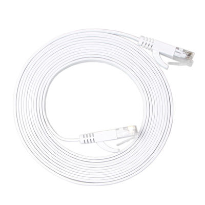 मॉडेम Cat6 सॉलिड फ्लैट पैच केबल हाई स्पीड 30 AWG क्लिप्स के साथ