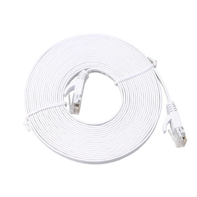 मॉडेम Cat6 सॉलिड फ्लैट पैच केबल हाई स्पीड 30 AWG क्लिप्स के साथ