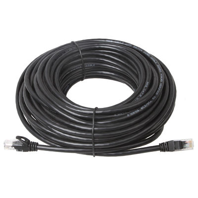 गीगाबिट ईथरनेट 650MHz 100W PoE RJ45 UTP के लिए ब्लैक कैट6 Cat6a पैच कॉर्ड