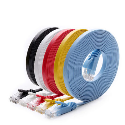 टिकाऊ स्लिम फ्लैट Cat6a पैच कॉर्ड हाई स्पीड गीगाबिट प्रैक्टिकल
