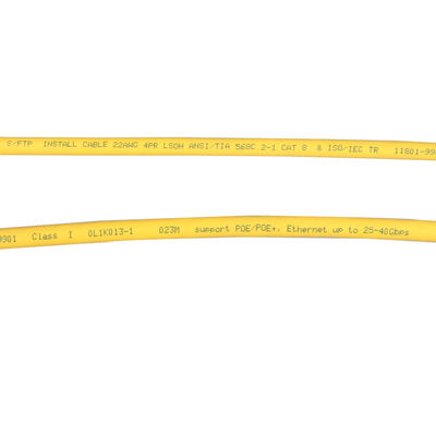 स्थिर 22AWG Cat6a S FTP केबल, 4 जोड़ी LSHF LSOH Cat6a S/FTP LSZH