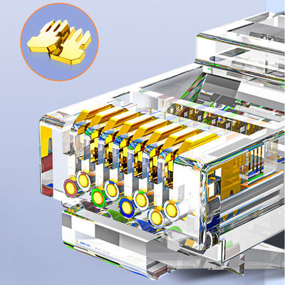 100W PoE+ RJ45 केबल ईथरनेट Cat6, ब्लू Cat6 गीगाबिट ईथरनेट केबल