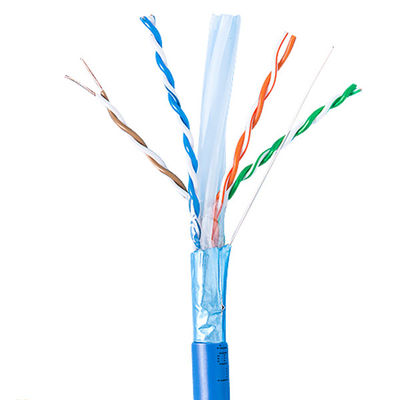 सॉलिड बेयर कॉपर कैट6ए लैन केबल शील्डेड रिसर 1000 फीट ब्लू 23AWG 750MHz PoE++
