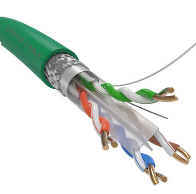 4 जोड़ी 23AWG 550Mhz RJ45 Cat6a FTP केबल, डबल शील्ड केबल ईथरनेट Cat6a
