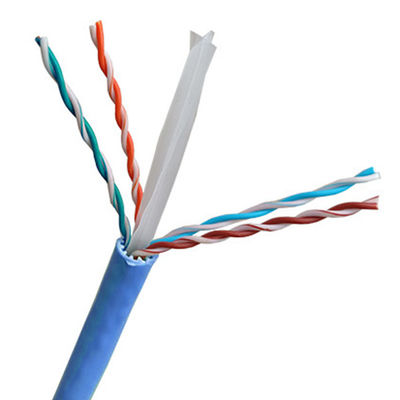 PVC इन्सुलेशन Cat6a लैन केबल 500Mhz TIA568 C.2 कॉपर CCA कंडक्टर नीला