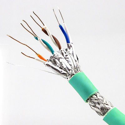 OEM नेटवर्क Cat7 लैन केबल हाई स्पीड 20Gbps 24AWG BC S/FTP PVC जैकेट 4 जोड़े