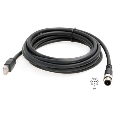 फील्डबस सेंसर के लिए ROHS Cat6 औद्योगिक ईथरनेट केबल M12 D कोड 8 पिन टू RJ45