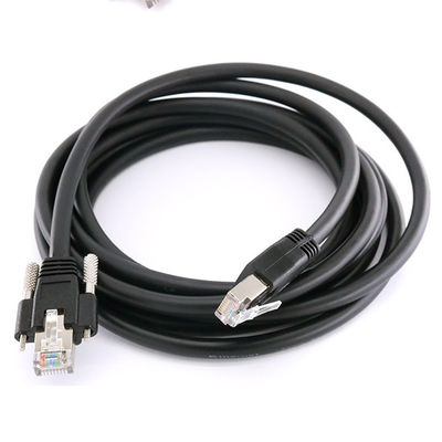 Cat6A कैमरा इंडस्ट्रियल ईथरनेट केबल S/FTP RJ45 8P लॉक स्क्रू GigE के साथ