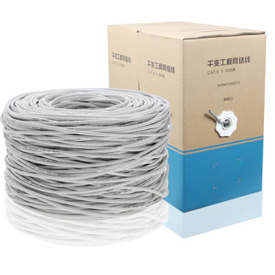 टिकाऊ 23AWG Cat5e नेटवर्क ईथरनेट केबल, 4 जोड़ी 1000 फीट UTP शील्ड केबल