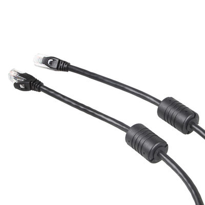 24AWG ब्लैक ईथरनेट केबल कैट 6, RJ45 कनेक्टर 100 फीट ईथरनेट कॉर्ड