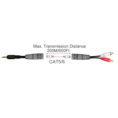 RCA ऑडियो सिग्नल 3.5 MM स्टीरियो केबल लाल सफ़ेद रंग फ़िट Cat5 Cat6 Cat7 Cat8