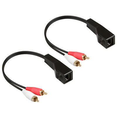Cat7 Cat8 कस्टम वायर असेंबली स्टीरियो 2 RCA से स्टीरियो 2 RCA बेयर कॉपर