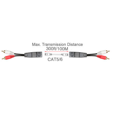Cat7 Cat8 कस्टम वायर असेंबली स्टीरियो 2 RCA से स्टीरियो 2 RCA बेयर कॉपर