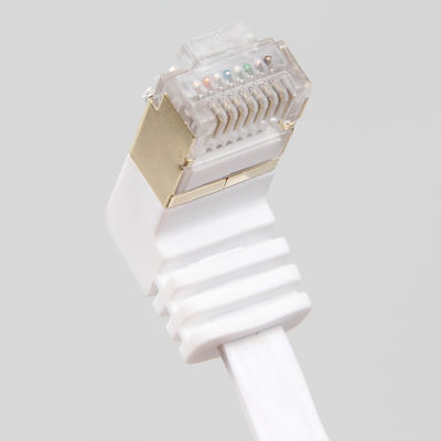 स्थिर सफेद फ्लैट Cat6 ईथरनेट केबल, प्रैक्टिकल गीगाबिट ईथरनेट कॉर्ड