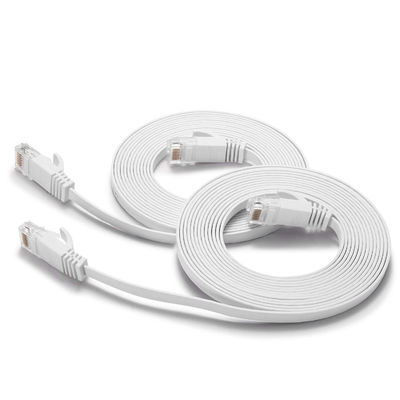 RJ45 8P8C के साथ फ्लैट अल्ट्रा स्लिम Cat6 पैच केबल बहुउद्देशीय
