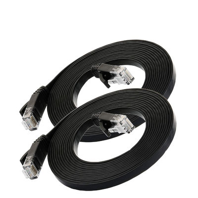 RJ45 8P8C के साथ फ्लैट अल्ट्रा स्लिम Cat6 पैच केबल बहुउद्देशीय