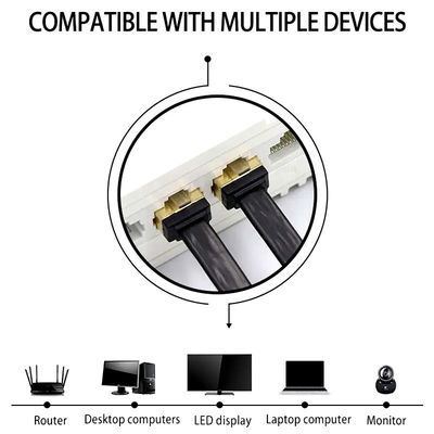 अल्ट्रा थिन RJ45 Cat7 पैच कॉर्ड फ्लैट नेटवर्क Cat5e CAT6 LSZH जैकेट