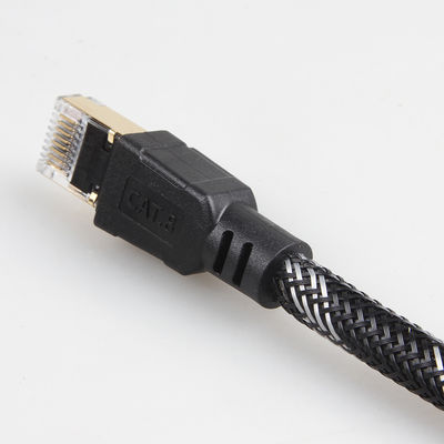 आउटडोर इंडोर Cat8 पैच केबल नायलॉन ब्रेडेड 26AWG 40Gbps 2000MHz S/FTP
