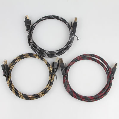 आउटडोर इंडोर Cat8 पैच केबल नायलॉन ब्रेडेड 26AWG 40Gbps 2000MHz S/FTP