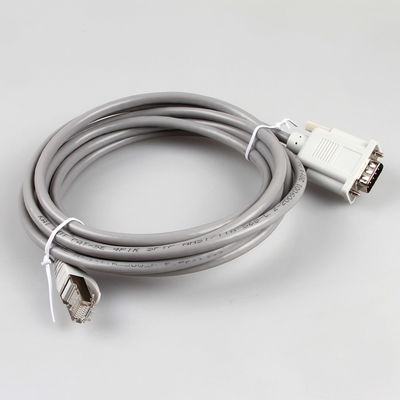CAT5E ईथरनेट इंडस्ट्रियल वायर हार्नेस 26AWG 8P8C RJ45 से DB9 फीमेल ग्रे कलर
