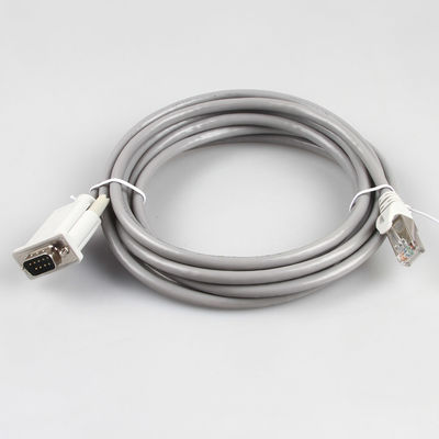 CAT5E ईथरनेट इंडस्ट्रियल वायर हार्नेस 26AWG 8P8C RJ45 से DB9 फीमेल ग्रे कलर