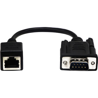 Cat5 Cat6 RJ45 से RS232 केबल, DB9 9 पिन औद्योगिक ईथरनेट केबल असेंबली