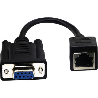 Cat5 Cat6 RJ45 से RS232 केबल, DB9 9 पिन औद्योगिक ईथरनेट केबल असेंबली