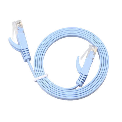 CAT 6 नेटवर्क फ्लैट पैच केबल ब्लू 0.5m 1m 2m से 100m बैंडविड्थ 350MHz