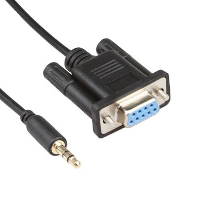 काला RS232 वायर हार्नेस केबल DB9Pin फीमेल टू DC 3.5mm स्टेबल