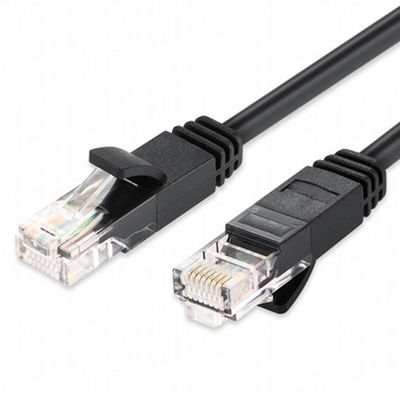 RJ45 मेल कनेक्टर के साथ ब्लैक CCA UTP FTP Cat5e पैच कॉर्ड केबल