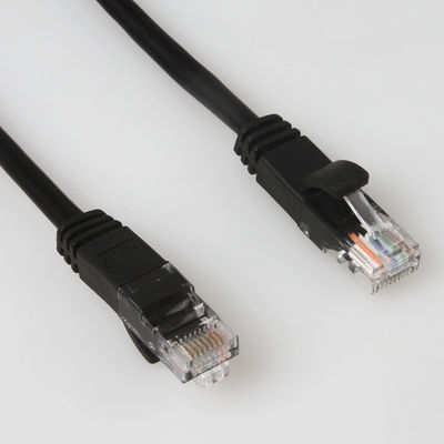 RJ45 मेल कनेक्टर के साथ ब्लैक CCA UTP FTP Cat5e पैच कॉर्ड केबल