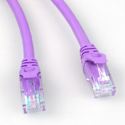 नेटवर्क एलईडी डिस्प्ले के लिए Rj45 पर्पल कैट6ए पैच कॉर्ड एचडीपीई इंसुलेशन