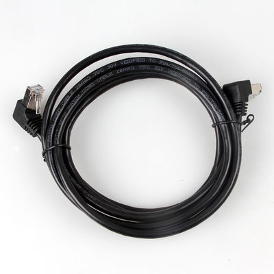 OEM स्थिर Cat7 पैच कॉर्ड 90 डिग्री से 270 डिग्री ऊपर की ओर कोण